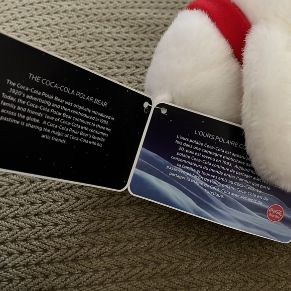 Vintage NWT 2007 Coca Cola Plush Polar Bear w/ Scarf 10” Toy Stuffed Animal - Picture 9 of 10